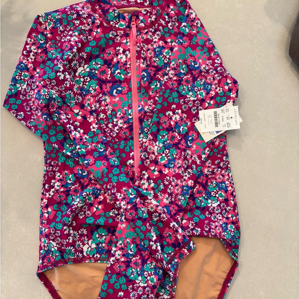 J. Crew Pink and Blue Rashguard Swimwear